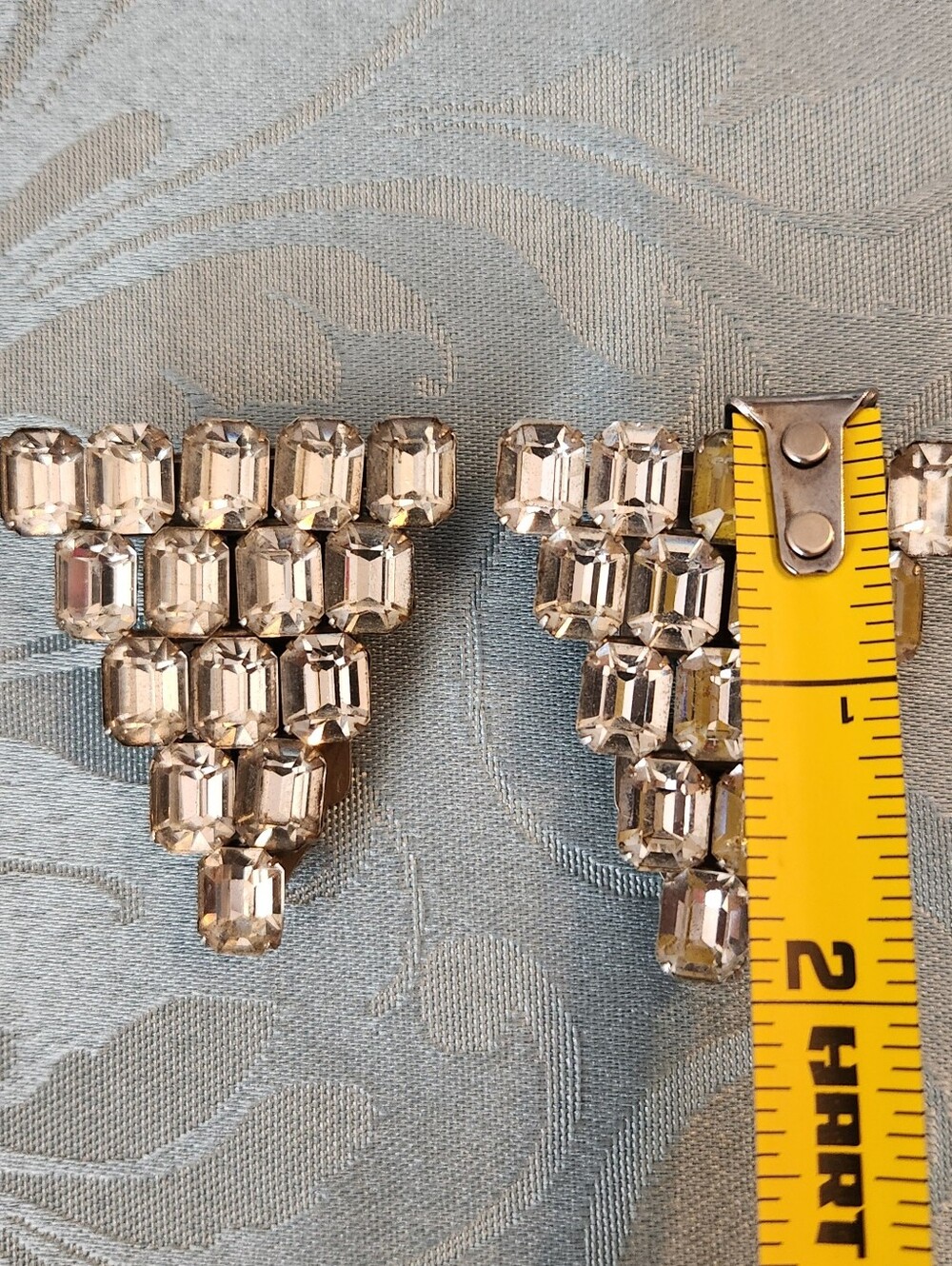 Crystal Cluster Shoe Clip Ons  Clear Silver Tone - Picture 7 of 7